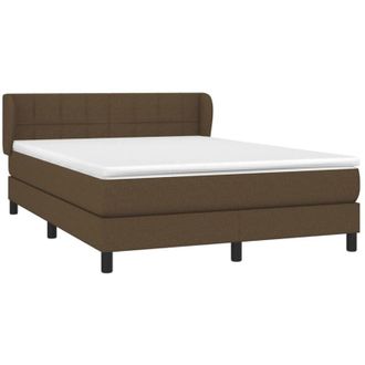vidaXL Vidaxl - Cama Box Spring Con Colch&oacute;n Tela Marr&oacute;n Oscuro 140x190 Cm