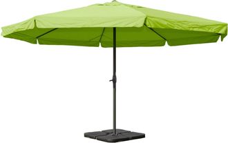 Hhg Hhg - Nunca Usado] Parasol Meran Pro, Sombrilla De Hosteler&iacute;a Con Cenefa &Oslash; 5m Poli&eacute;ster/aluminio 28kg, Verde Con Soporte