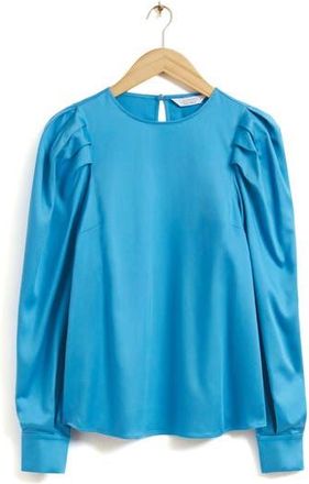 & Other Stories Pleated Shoulder Top in Blue at Nordstrom Rack, Size 12