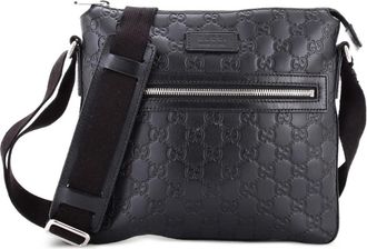 Gucci Signature Zip Messenger Bag Guccissima Leather Small crossbody bag - Zwart