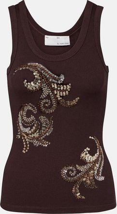 Xu Zhi Tank top acanalado con lentejuelas
