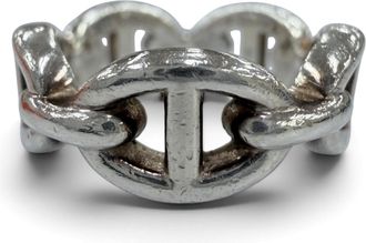 Herm&egrave;s Silver Silver 925 Band Ring (Pre-Owned)
