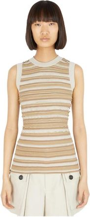 Durazzi Milano Tops - Dames - Tops zonder mouwen - Beige - M - Katoen - Tops