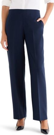 Nic+Zoe Lenox Accent Stitch Wide Leg Stretch Pants in Dark Indigo at Nordstrom, Size Xx-Large