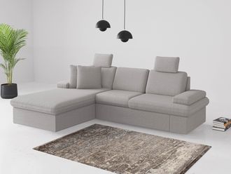 Sit&more Ecksofa »Moreno L-Form, B: 247 cm« mit Armteilverstellung, optional Bettfunktion