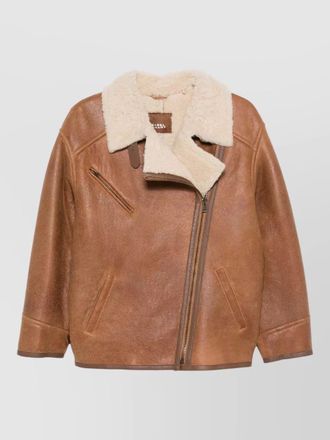 Isabel Marant adelina shearling collar jacket side pockets