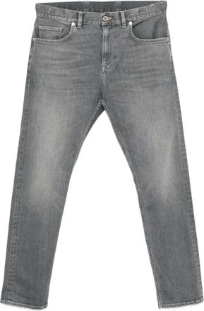 Eleventy Jeans, Heren, Grijs, W33, Leer, Licht Melange Grijs Broek 5 Zakken