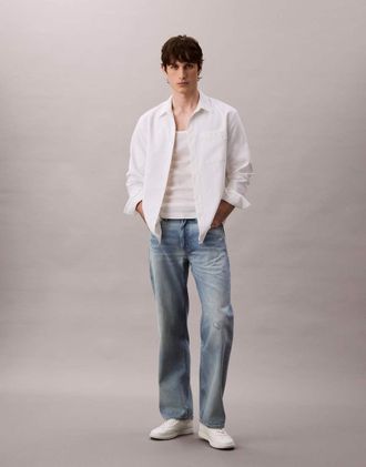 Calvin Klein Jeans Jeans dritti anni 90 lavaggio chiaro-Blu