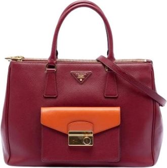 Prada Pre-owned Handbags, female, Red, Size: ONE SIZE Pre-owned Vintage Leather Handbag