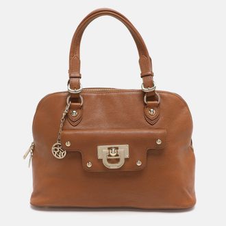 DKNY Dkny Brown Leather Satchel