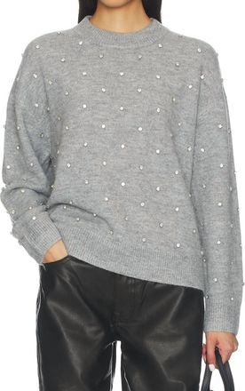 Pistola Denim Aura Relaxed Crew Neck Sweater In Charcoal Diamonte