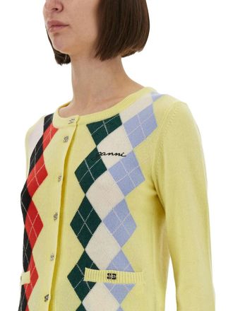 Ganni Jacquard Cashmere Cardigan - Multicolor