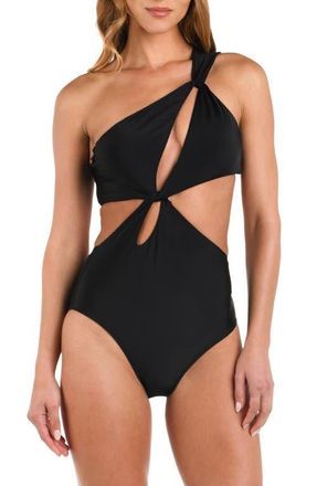 L'agence Camilla Cutout One-Shoulder One-Piece Swimsuit in Black at Nordstrom, Size X-Small