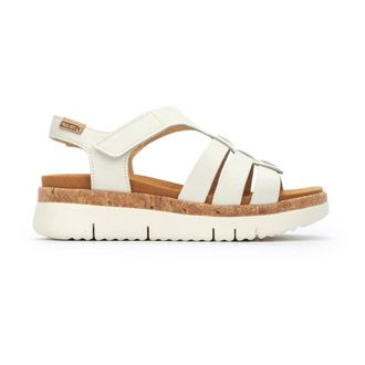 Pikolinos Palma Sandal - Dames - Sleehakken - Wit - 40 EU - Leer - Schoenen