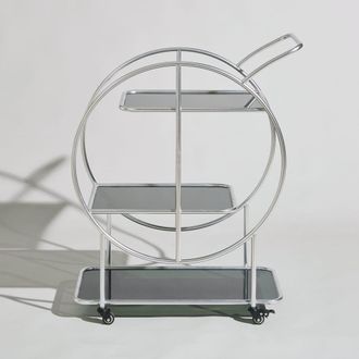 Maisons du monde Camarera carrito de acero plateado y vidrio