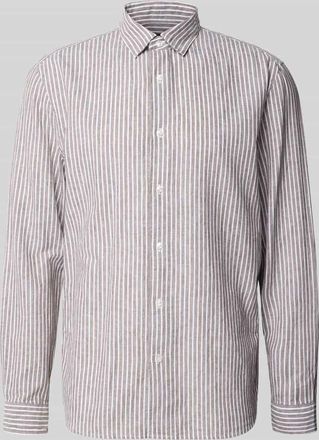 Mc Neal Regular Fit Freizeithemd aus Leinen-Mix mit Kentkragen in Mittelbraun, Gr&ouml;&szlig;e XXXL