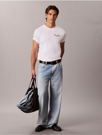 Calvin Klein Jeans Calvin Klein Mens Script Logo Graphic Tee - White - 2XL