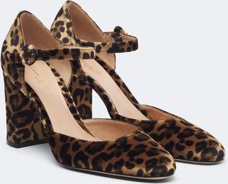 Gianvito Rossi Leopard-print velvet pumps