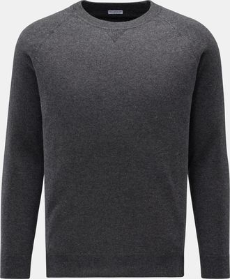 Braun Hamburg Men - Cashmere crew neck jumper dark grey mottled