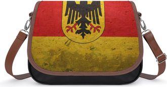 Generic Vintage German Flag Womens Crossbody Bag Fashion Shoulder Handbags Message Tote Bag with Adjustable Strap