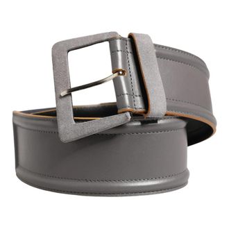 Patrizia Pepe Square Metal Buckle Belt - unisex - Riemen - Grijs - ONE Size - Leer - Accessoires