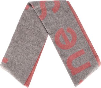 Acne Studios Pre-owned Womens Logo Scarf in Pink and Grey Wool - One Size