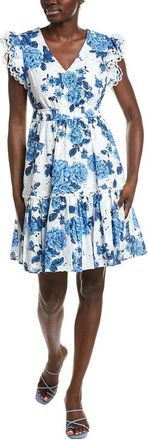 Anne Klein V-Neck Ruffle Sleeve Dress