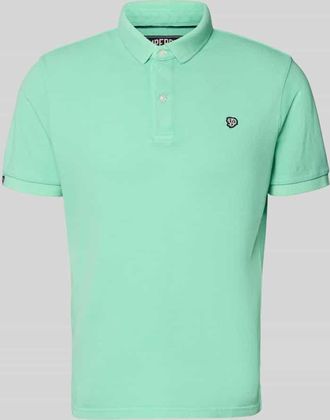 Superdry Regular Fit Poloshirt mit Logo-Stitching in Mint, Gr&ouml;&szlig;e XXXL