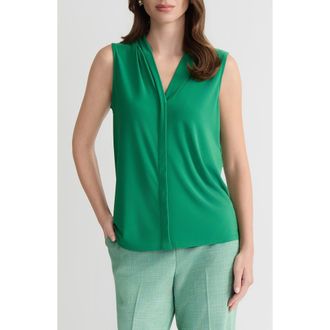 Kasper Pleated Sleeveless Top in Lush Green at Nordstrom, Size X-Small