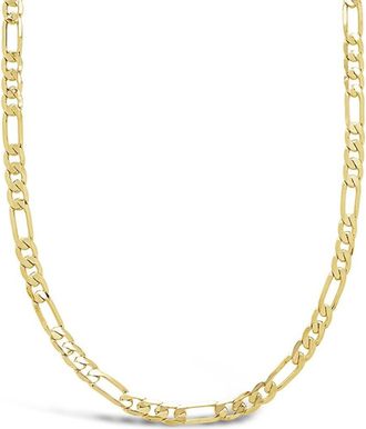 Sterling Forever Figaro Chain Necklace in Gold at Nordstrom, Size 14