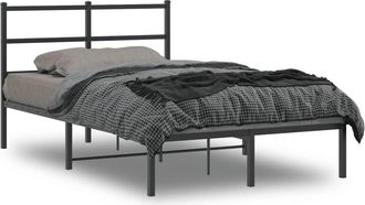 vidaXL Vidaxl - Estructura Cama Sin Colch&oacute;n Con Cabecero Metal Negro 120x190 Cm
