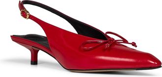Jacquemus Womens Pumps Cubisto Low Slingback Burgundy Lamb Fur High Heel Shoes