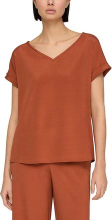 Lafayette 148 New York Plus Wide V-Neck Cuff Sleeve Silk-Blend Blouse