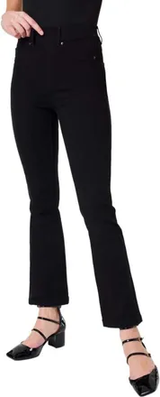 Spanx Womens Kick Flare Denim Jeans, Clean Black, L