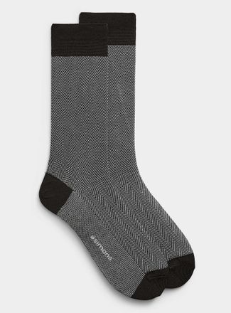 Le 31 Mens Stretch herringbone dress socks