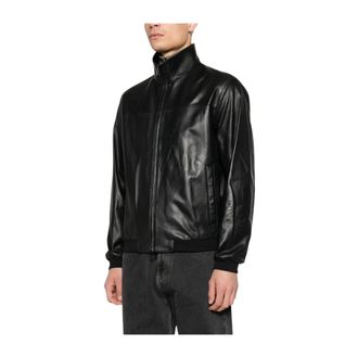 Emporio Armani Glove Lamb Nappa Blouson - Heren - Leren en Su&egrave;de Jassen - Zwart - XL - Leer - Jassen