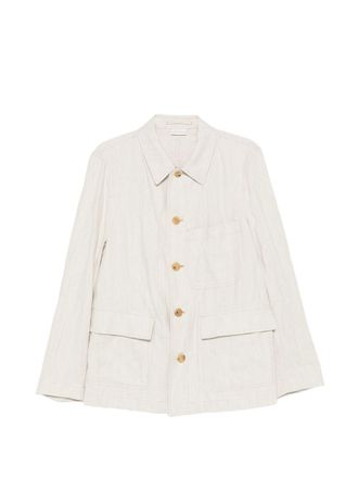 Dries Van Noten Beige Herringbone Weave Jacket