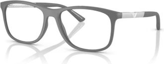 Emporio Armani 0ea3247 Rectangular Matte Grey Eyeglasses with White Accents