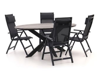 Bellagio la vita attrattiva Bellagio Avenza/Fidenza ovaal 180cm dining tuinset 5-delig verstelbaar