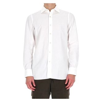 Finamore Formal Shirt - Heren - Zakelijke Overhemden - Wit - 2XL - Katoen - Overhemden