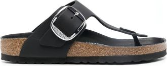 Birkenstock Gizeh Oiled Leather Sandalen - Dames - Slippers - Zwart - 41 EU - Leer - Schoenen