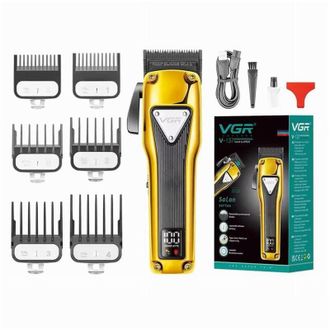 Trade Shop MaxTech - Tagliacapelli Professionale In Metallo a Batteria Display Digitale Usb Vgr V137