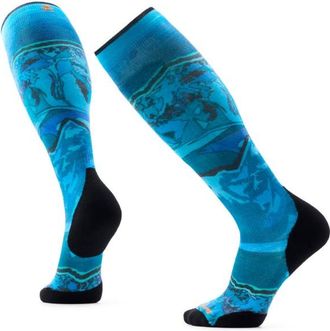 Smartwool Ski Targeted Cushion Storm Peak Print OTC Socks Skisocken - Unisex | blau