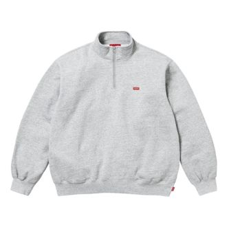 SUPREME SS26 Small Box Half Zip Pullover Heather Grey SUP-SS26-200-GRY