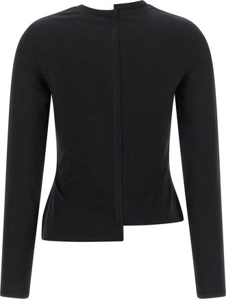 Yohji Yamamoto Womens Black Cotton Long Sleeve T-Shirt