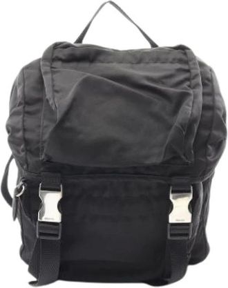 Prada Pre-owned Backpacks, female, Black, Size: ONE SIZE Pre-owned Vintage Nylon Backpack
