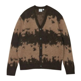 Gramicci Mohair Splatter Cardigan - Heren - Truien - Bruin - Maat: S Mohair