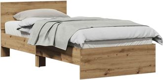 vidaXL Estructura De Cama Con Cabecero Roble Artisan 80 X 200 Cm Vidaxl