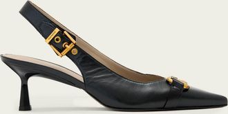 AllSaints Leather Hera Leather Slingback Shoes, Size: UK 4/ US 7/ EU 37