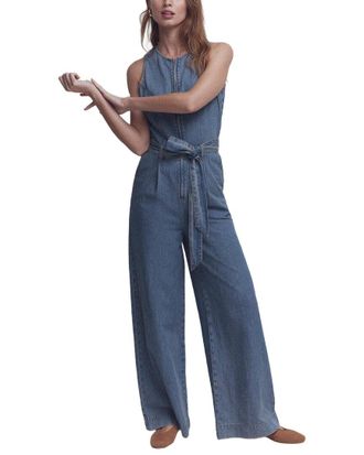 Boden Sleeveless Denim Jumpsuit